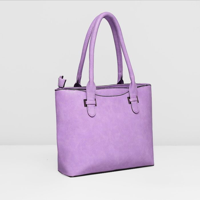 Сумка женская на молнии, 2 отдела, наружный карман, цвет сиреневый