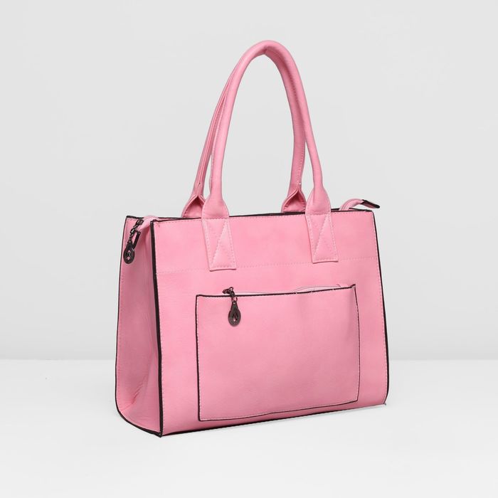 Сумка женская на молнии, 1 отдел с перегородкой, 2 наружных кармана, цвет розовый