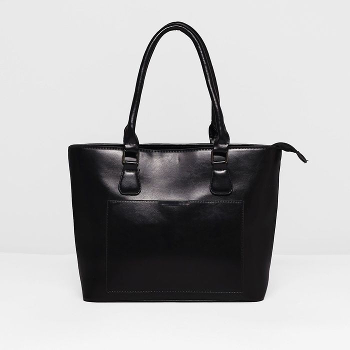 Сумка женская на молнии, 1 отдел с перегородкой, 2 наружных кармана, цвет чёрный