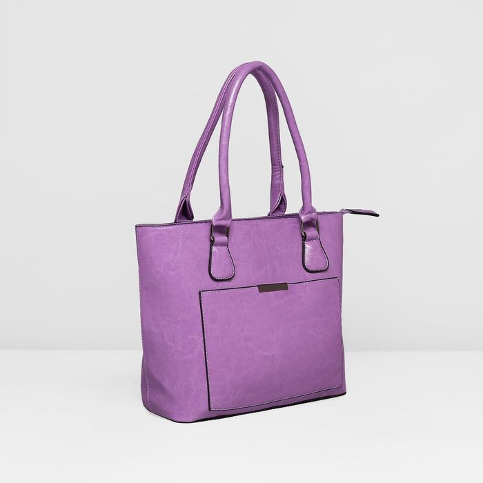 Сумка женская на молнии, 1 отдел с перегородкой, 2 наружных кармана, цвет сиреневый