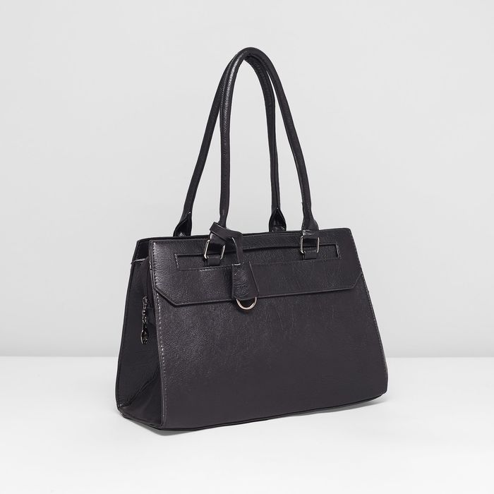 Сумка женская на молнии, 1 отдел с перегородкой, наружный карман, цвет чёрный