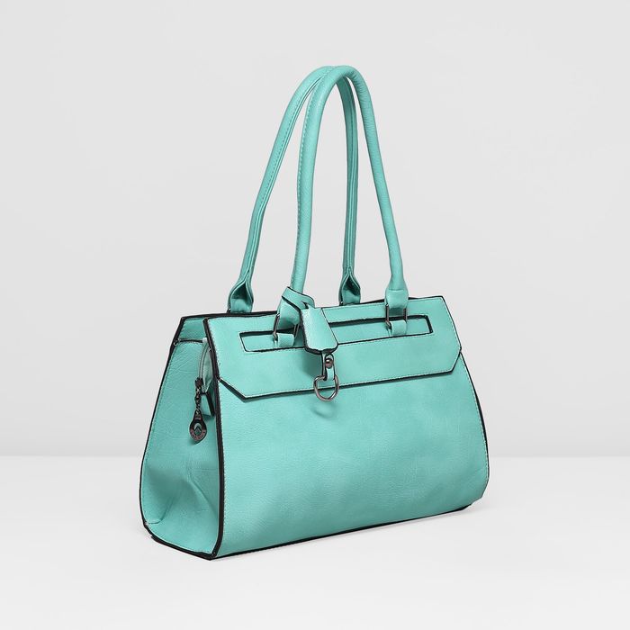 Сумка женская на молнии, 1 отдел с перегородкой, наружный карман, цвет бирюзовый