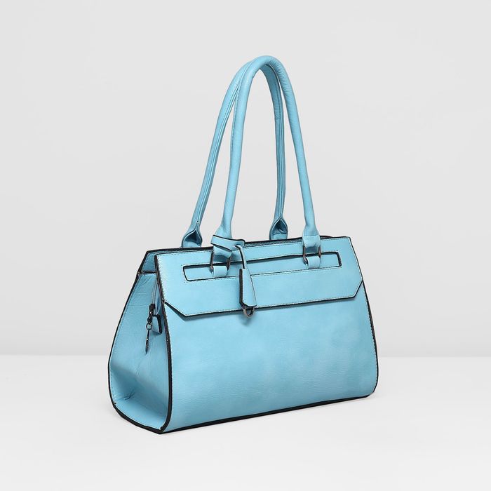 Сумка женская на молнии, 1 отдел с перегородкой, наружный карман, цвет голубой