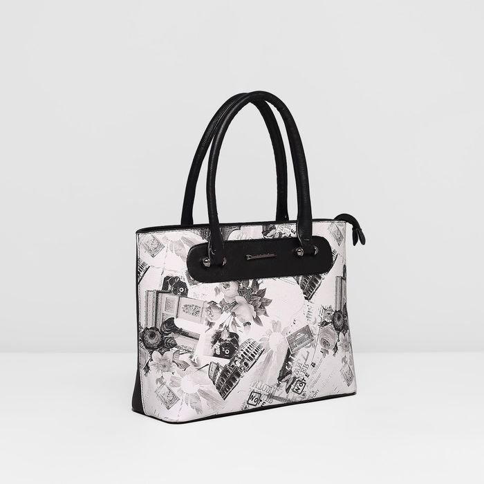 Сумка женская на молнии, 1 отдел с перегородкой, 2 наружных кармана, цвет чёрный