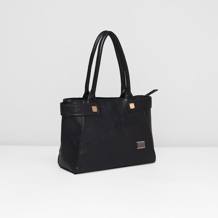 Сумка женская на молнии, 1 отдел с перегородкой, наружный карман, цвет чёрный