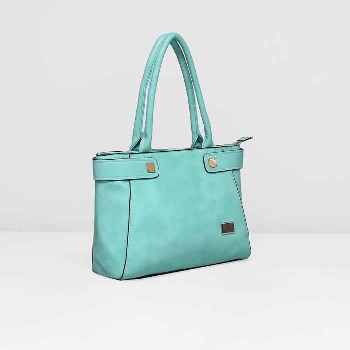 Сумка женская на молнии, 1 отдел с перегородкой, наружный карман, цвет бирюзовый