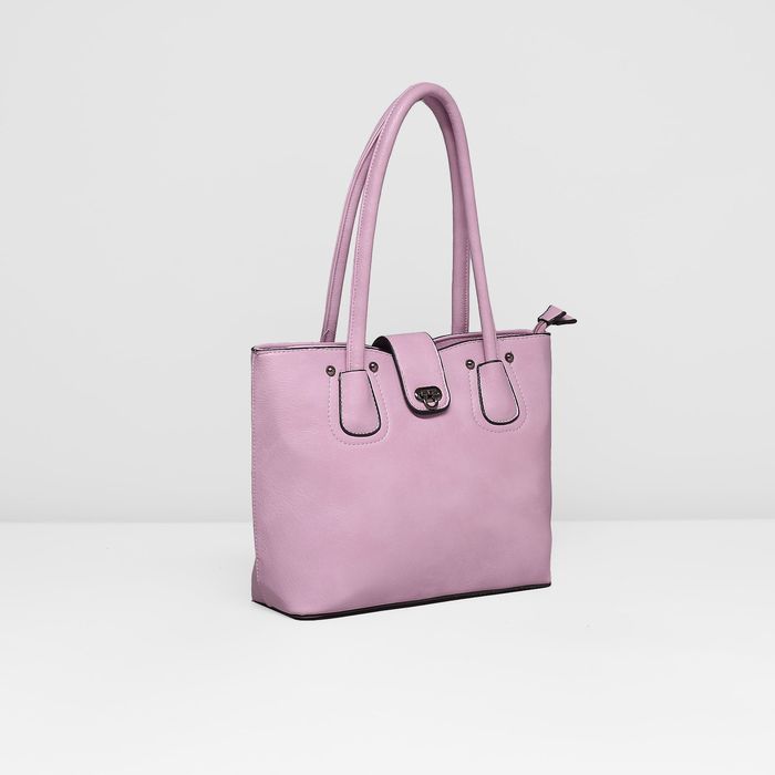 Сумка женская на молнии, 2 отдела, наружный карман, цвет сиреневый