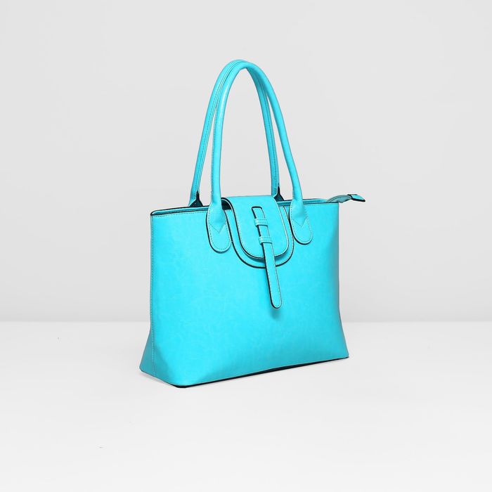 Сумка женская на молнии, 1 отдел с перегородкой, наружный карман, цвет бирюзовый