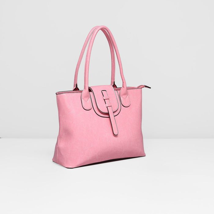 Сумка женская на молнии, 1 отдел с перегородкой, наружный карман, цвет розовый