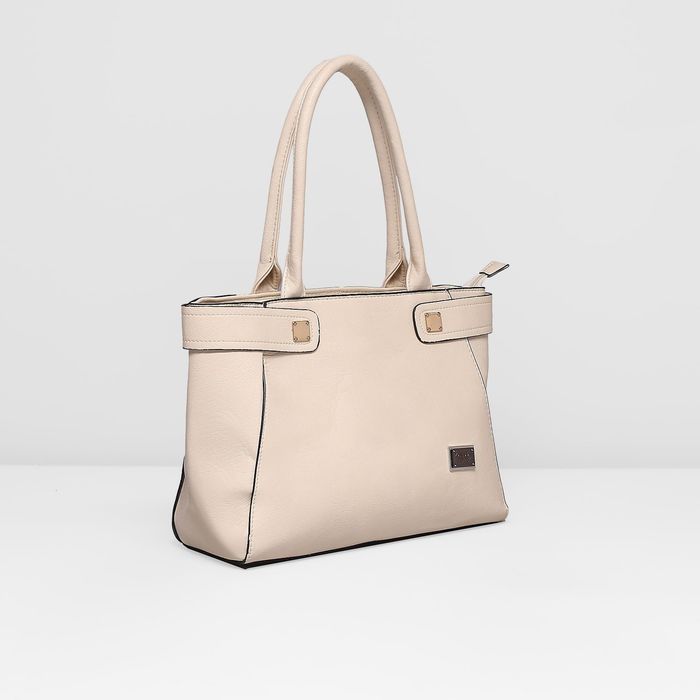 Сумка женская на молнии, 1 отдел с перегородкой, наружный карман, цвет бежевый