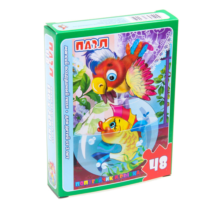 Макси-пазл &quot;Попугайчик и рыбка&quot;, 48 элементов