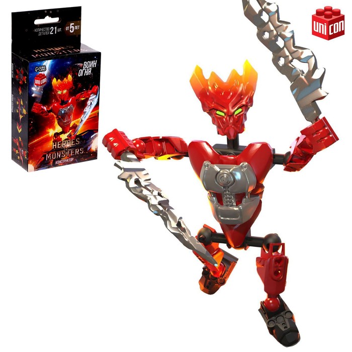 Конструктор-робот «Воин Огня», 19 деталей рассекатель огня metaltex 19 см с минеральными волокнами