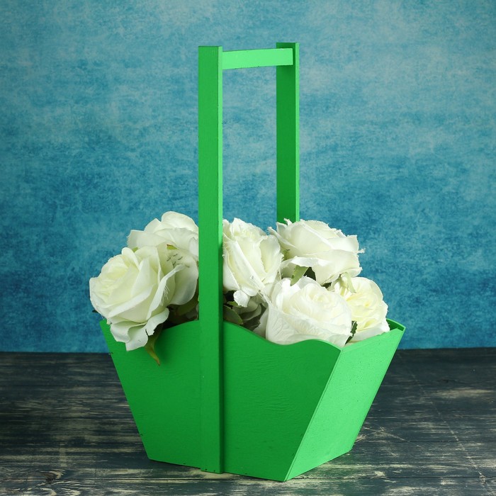 Заготовка ящик-корзинка зеленый 24х12,5х36