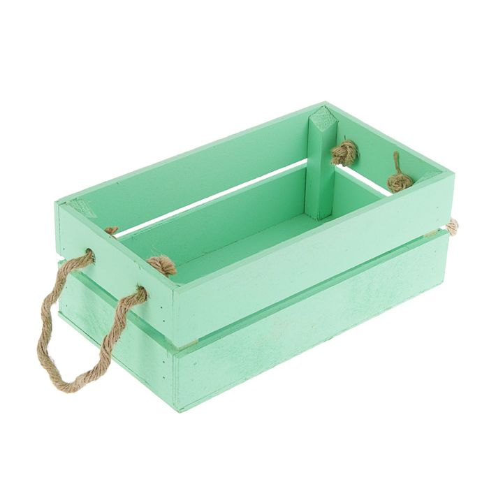 Кашпо флористическое, зелёное, ручка- шнур, 24,5х13,5х9см