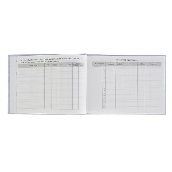 Медицинская карта "История развития ребенка" 96 листов для заполнения, голубой цвет