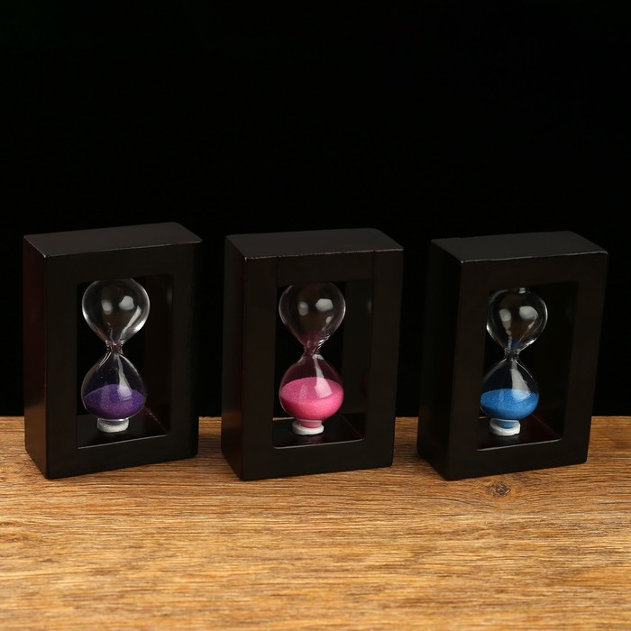 Часы песочные, рамка прямоугольная, песок цвета микс