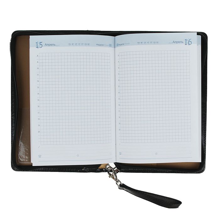 Ежедневник недат А5 140л кл Стиль карта,ляссе, на молнии, с отделением под визитку МИКС
