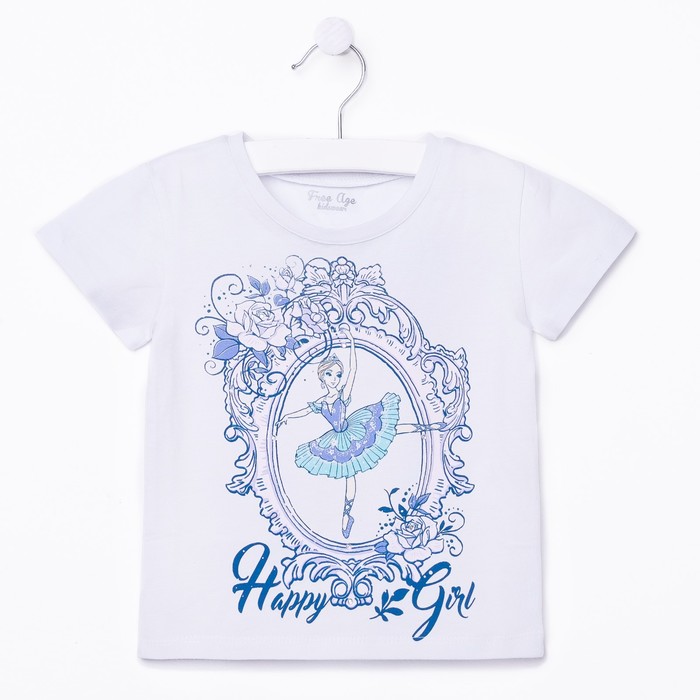 Футболка для девочки, рост 122 (64) см, цвет белый
