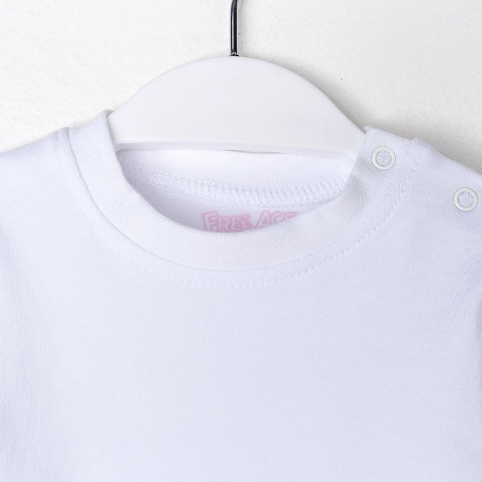 Комплект для девочки (футболка+платье без рукавов), рост 80 см, цвет белый/розовый