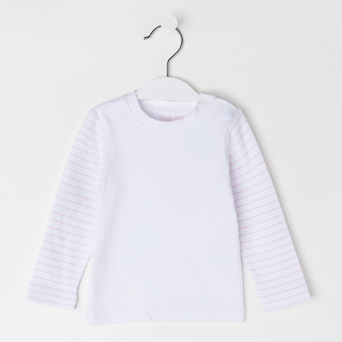 Комплект для девочки (футболка+платье без рукавов), рост 86 см, цвет белый/розовый