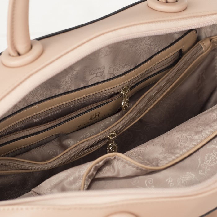 Сумка женская на молнии, 1 отдел, наружный карман, длинный ремень, цвет розовый