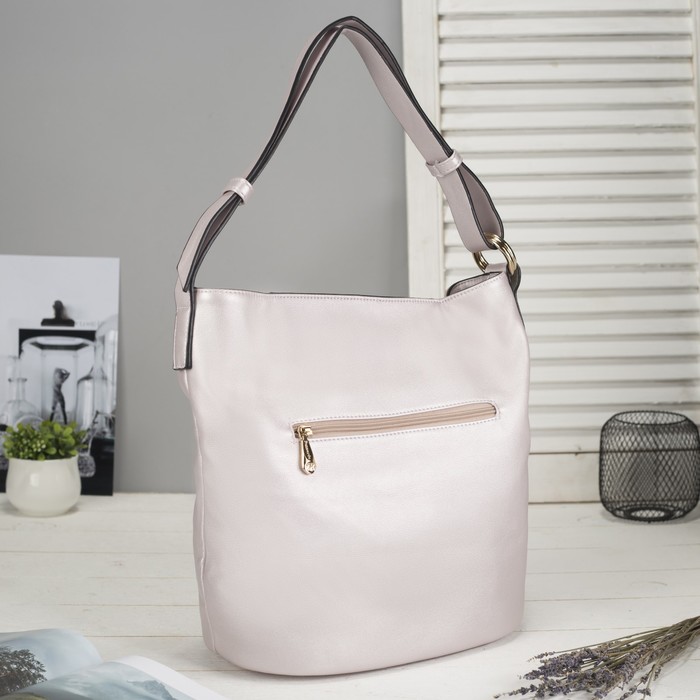 Сумка женская на молнии, 1 отдел с перегородкой, 2 наружных кармана, длинный ремень, цвет розовый