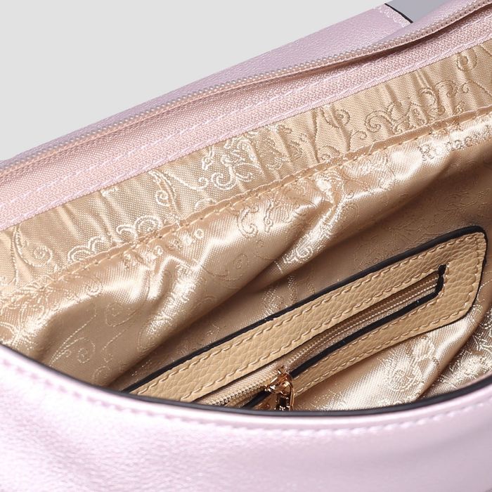 Сумка женская на молнии, 1 отдел с перегородкой, 2 наружных кармана, длинный ремень, цвет розовый