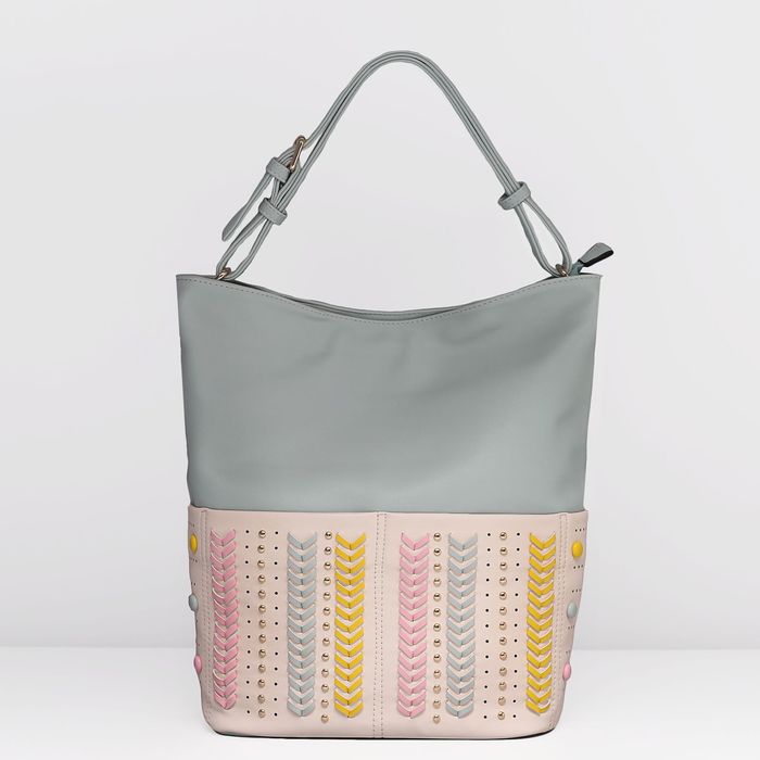 Сумка женская на молнии, 1 отдел с перегородкой, 5 наружных карманов, разноцветная