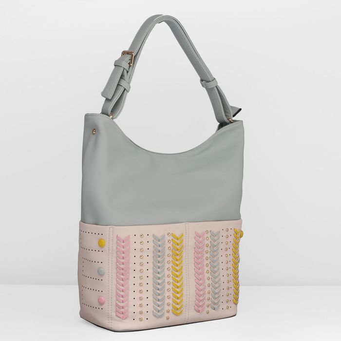 Сумка женская на молнии, 1 отдел с перегородкой, 5 наружных карманов, разноцветная