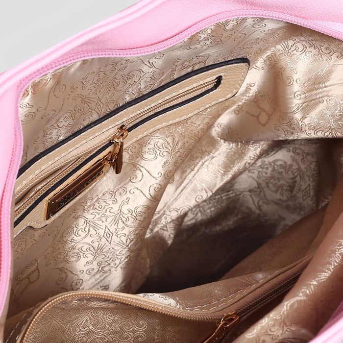 Сумка женская на молнии, 1 отдел с перегородкой, 5 наружных карманов, цвет розовый