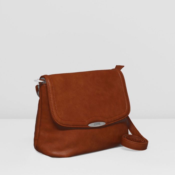 Сумка женская, 1 отдел с перегородкой, наружный карман, регулируемый ремень, цвет коричневый