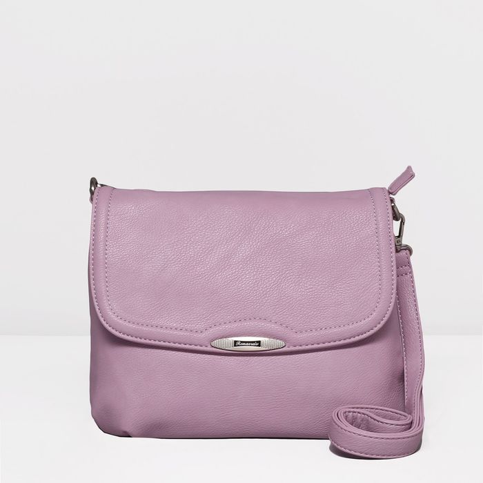 Сумка женская, 1 отдел с перегородкой, наружный карман, регулируемый ремень, цвет сиреневый