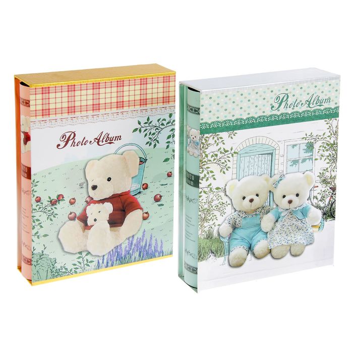 Фотоальбом магнитный 20 листов "Мишутки у домика" МИКС в коробке 26х20,5х5,5 см