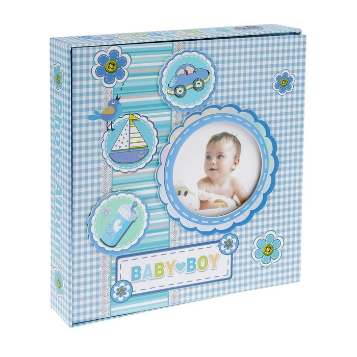 Фотоальбом на 120 фото 10х15 см "Новорожденный" в коробке МИКС 26х24,5х5,5 см