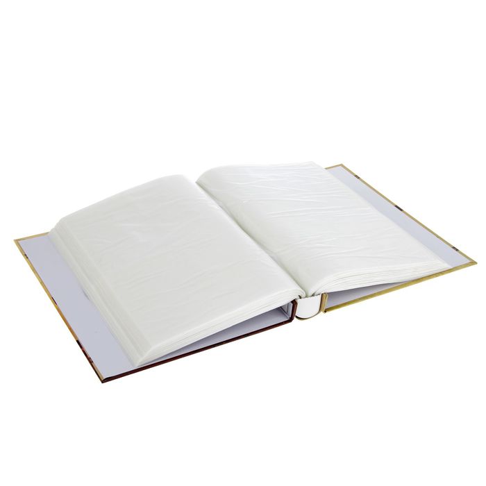 Фотоальбом на 200 фото 13х18см "Цветы в вазе" золотая обводка в коробке МИКС 29,5х23х5,5см