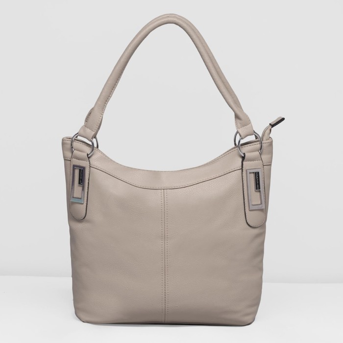 Сумка женская на молнии, 1 отдел с перегородкой, наружный карман, цвет серый