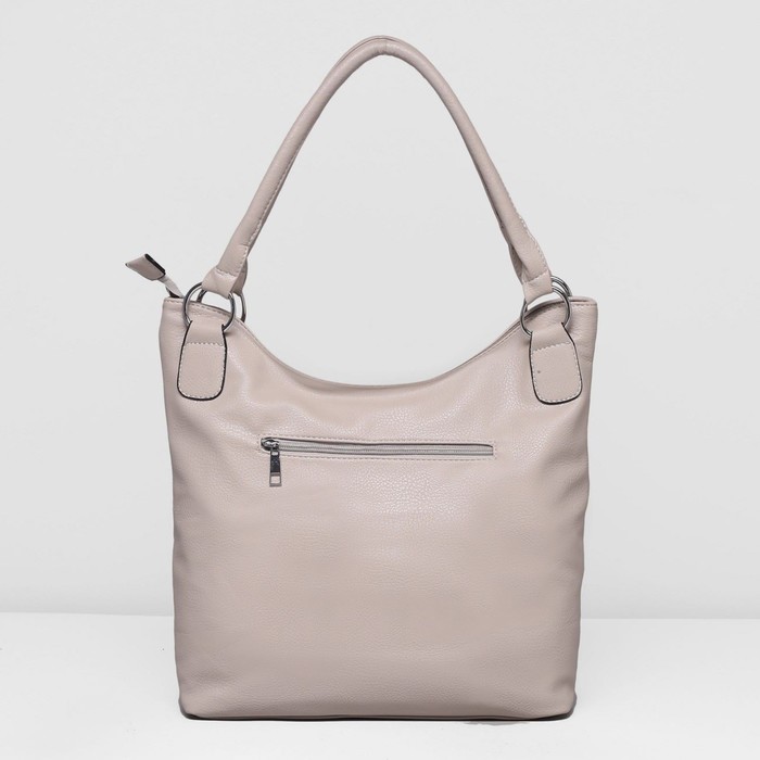 Сумка женская на молнии, 1 отдел с перегородкой, наружный карман, цвет серый