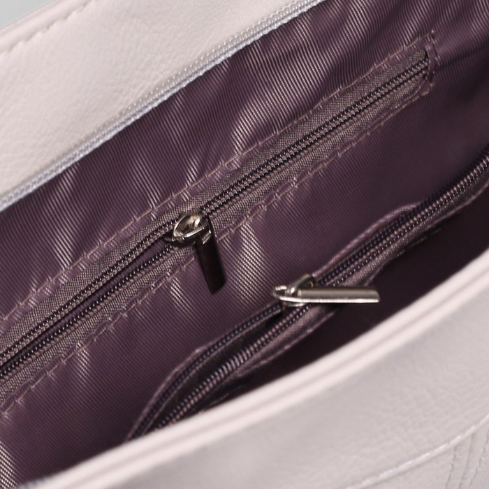 Сумка женская на молнии, 1 отдел с перегородкой, наружный карман, цвет серый