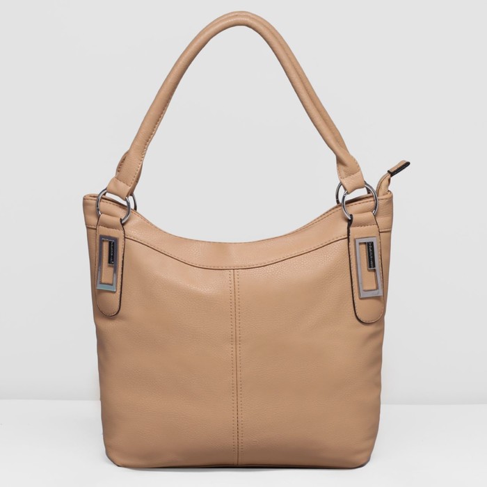 Сумка женская на молнии, 1 отдел с перегородкой, наружный карман, цвет светло-коричневый