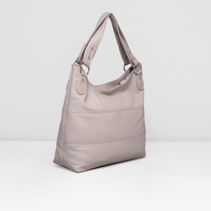 Сумка женская на молнии, 1 отдел с перегородкой, наружный карман, цвет серый