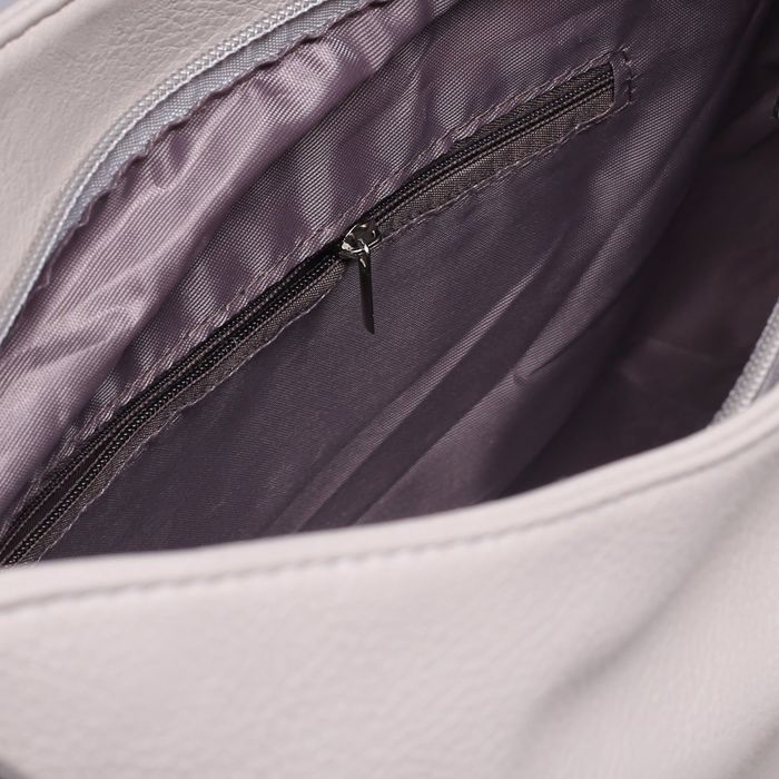 Сумка женская на молнии, 1 отдел с перегородкой, наружный карман, цвет серый