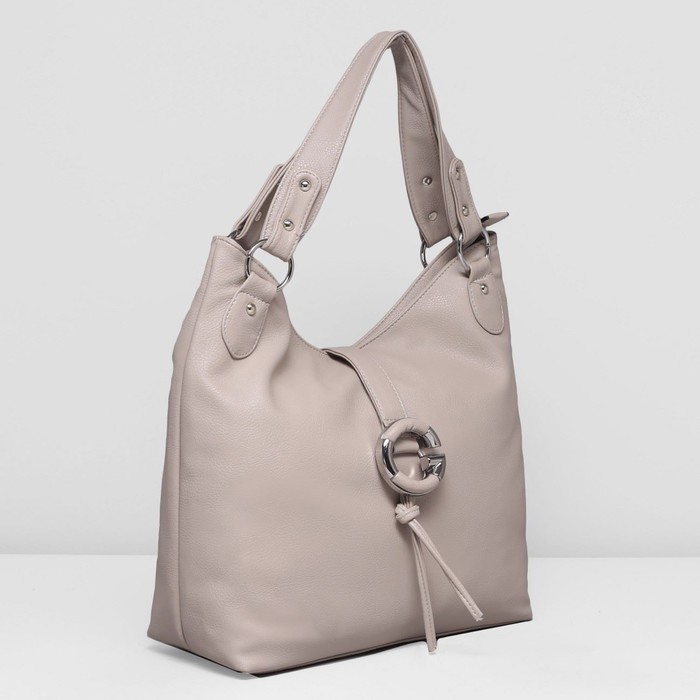 Сумка женская на молнии, 1 отдел с перегородкой, наружный карман, цвет серый