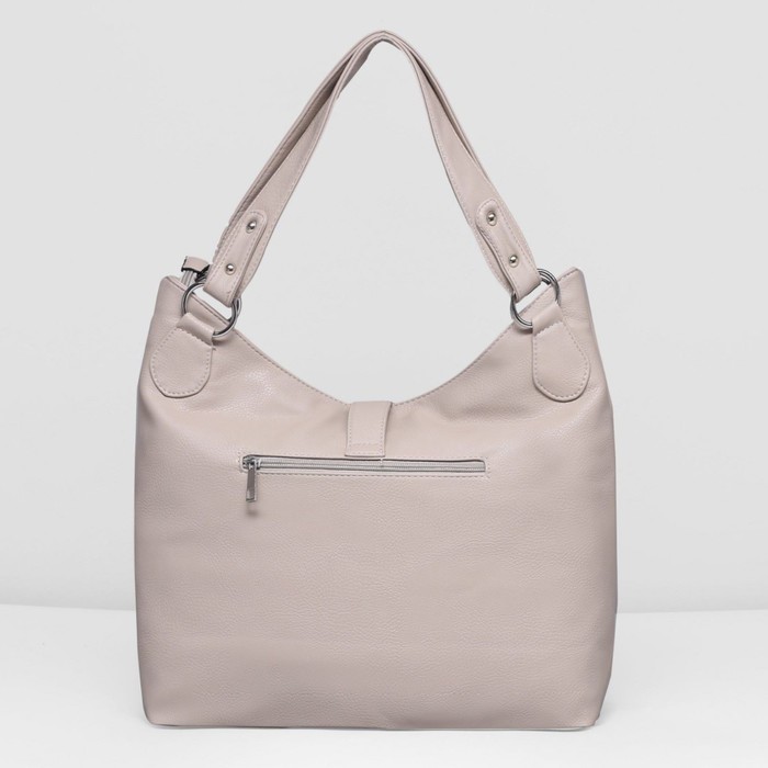 Сумка женская на молнии, 1 отдел с перегородкой, наружный карман, цвет серый