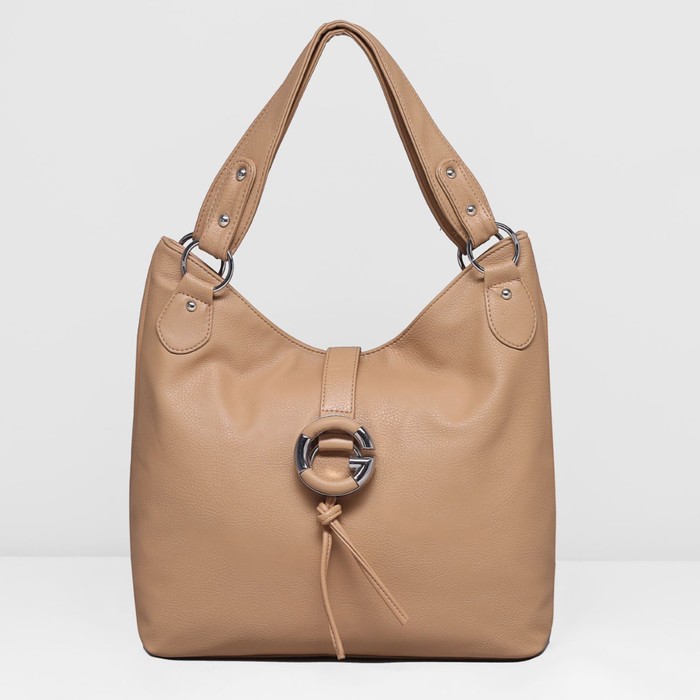 Сумка женская на молнии, 1 отдел с перегородкой, наружный карман, цвет коричневый