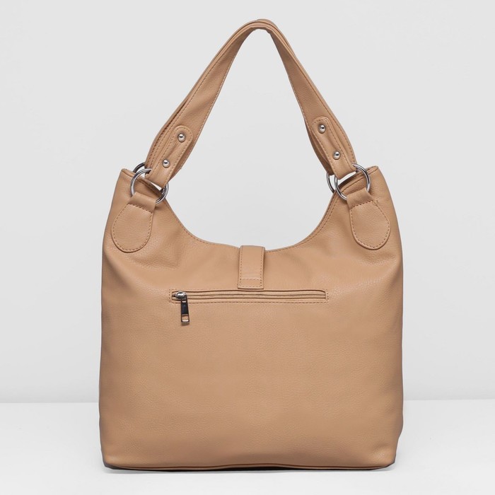 Сумка женская на молнии, 1 отдел с перегородкой, наружный карман, цвет коричневый