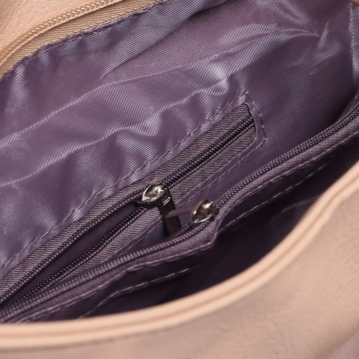 Сумка женская на молнии, 1 отдел с перегородкой, наружный карман, цвет коричневый