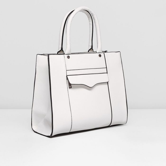 Сумка женская на молнии, 1 отдел с перегородкой, 2 наружных кармана, цвет белый