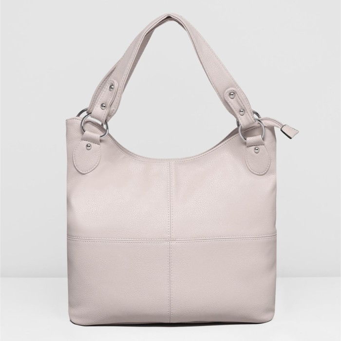 Сумка женская на молнии, 1 отдел с перегородкой, наружный карман, цвет серый