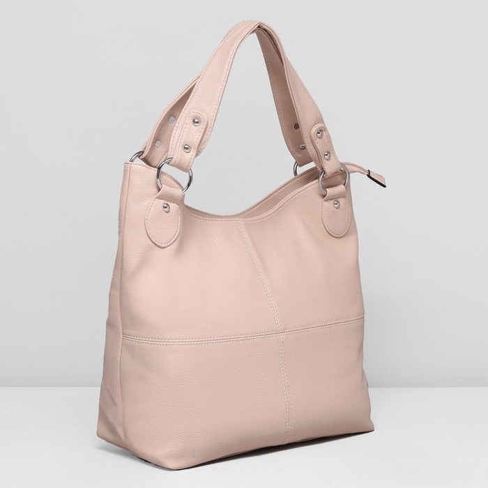 Сумка женская на молнии, 1 отдел с перегородкой, наружный карман, цвет бежевый