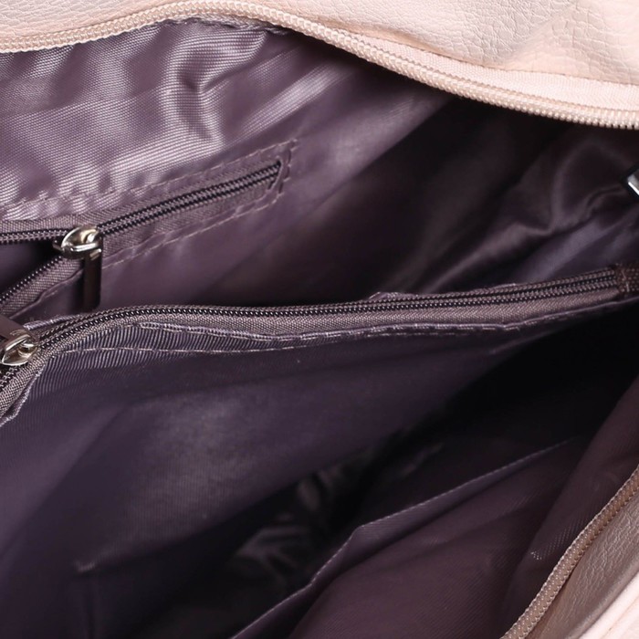 Сумка женская на молнии, 1 отдел с перегородкой, наружный карман, цвет бежевый